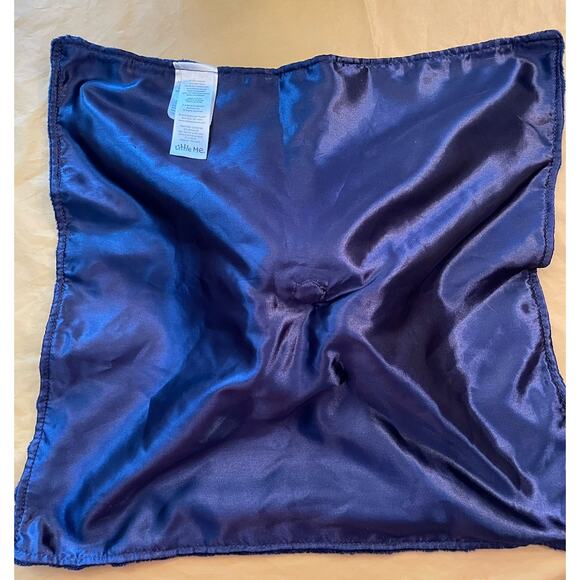 Little Me Navy Blue White Puppy Dog Security Blanket Lovey Satin Back Rattles - Picture 6 of 6